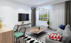 2023小户型北欧风格客厅地毯搭配效果图片