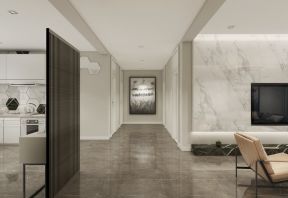 2020简洁现代客厅装修效果图 客厅石材电视背景墙效果图