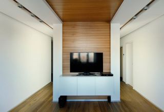 公寓两室一厅电视墙隔断造型效果图