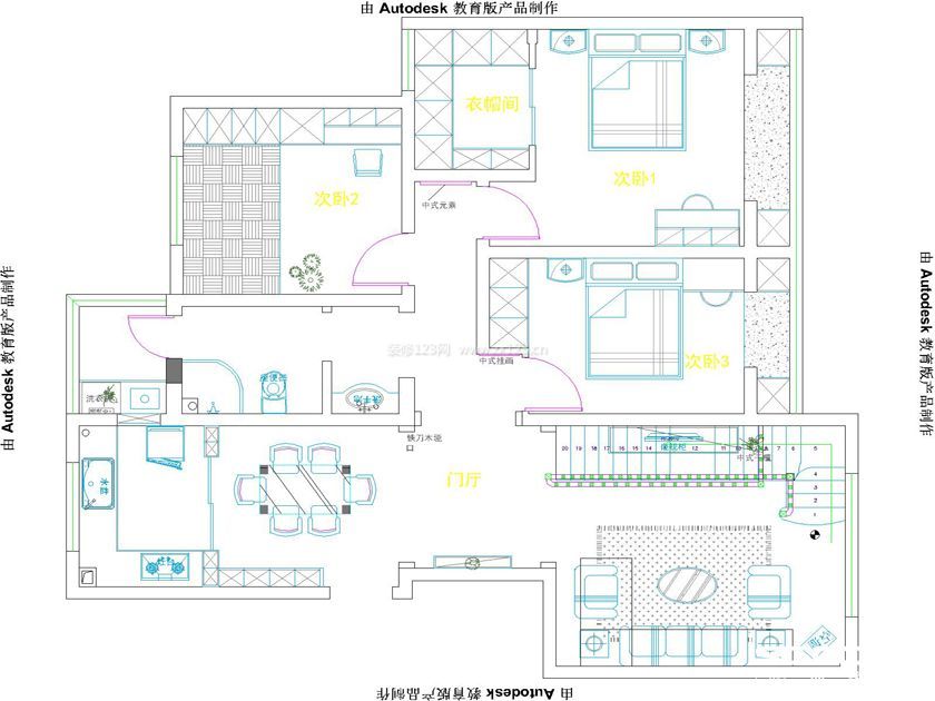 金域藍(lán)灣新中式五居200㎡裝修案例