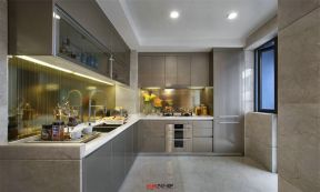 2020简约欧式厨房装修图大全 灰色橱柜装修效果图片