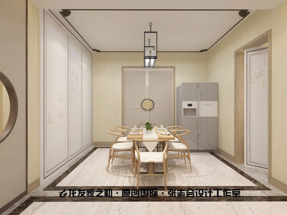 2023新中式简约餐厅整体装修效果图欣赏