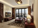 2023典雅中式风格客厅瓷砖电视墙装修效果图