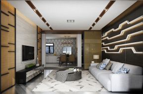 2020现代风客厅装修 客厅沙发背景墙装修