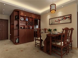 2023中式风格餐厅实木餐桌椅布置图片