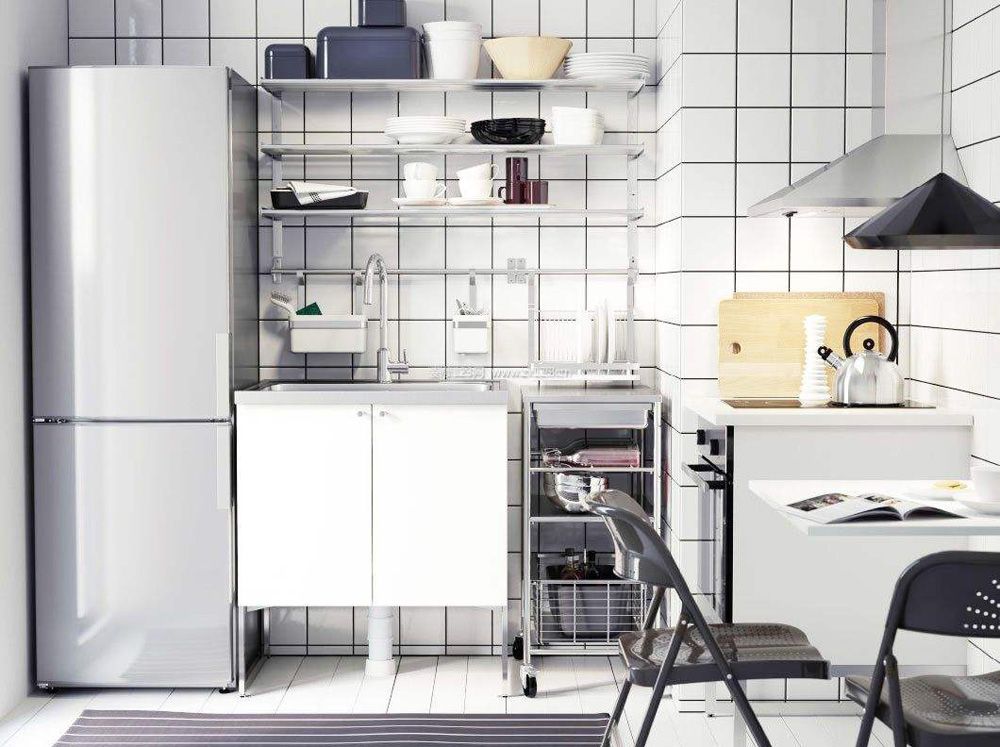 北欧风格厨房不锈钢置物架设计图片
