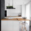 北欧风格厨房白色窗帘装修设计效果图片