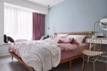 现代北欧风格女孩卧室窗帘装修效果图片