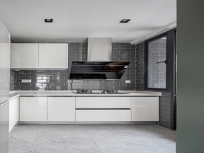 2023唯美现代厨房灰色瓷砖效果图片