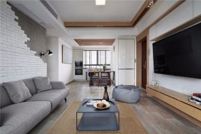 2023淡雅现代简约客厅灰色沙发装修效果图
