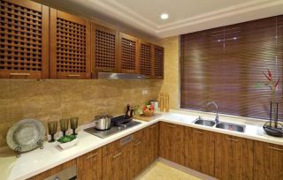 东南亚风情别墅厨房橱柜设计效果图片