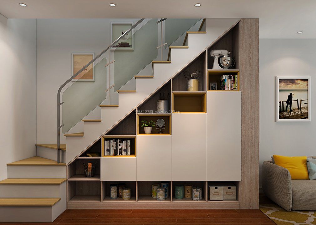 复式家装样板房楼梯间设计效果图