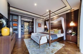 东南亚风格主卧室四柱床装饰案例
