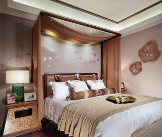 东南亚风格卧室床的装饰案例图片
