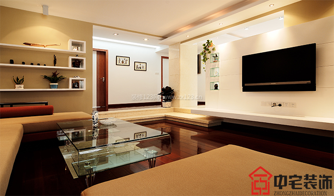 2023家庭现代客厅玻璃茶几装修效果图片