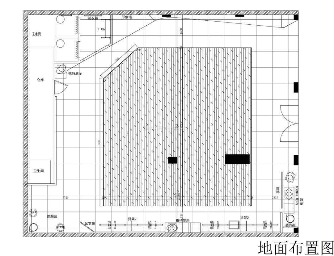 服裝店平面圖室內(nèi)平面裝修效果圖片