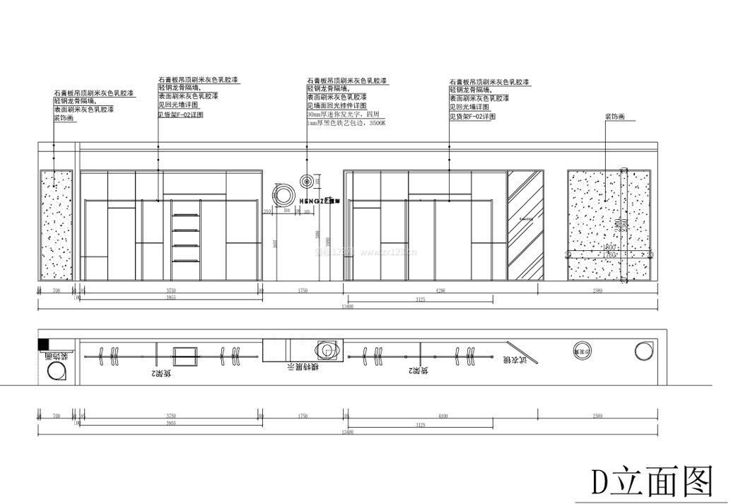 建筑服装店平面立面图装修效果图片