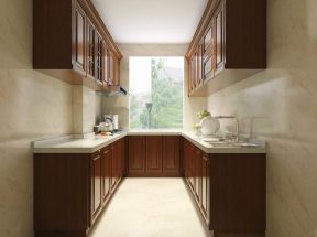 厨房设计中式 2020U型实木橱柜效果图