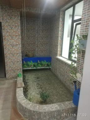 简约美式家居 花园鱼池图片