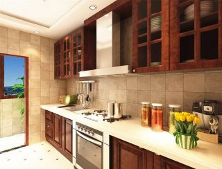 2023中式厨房收纳柜设计图片