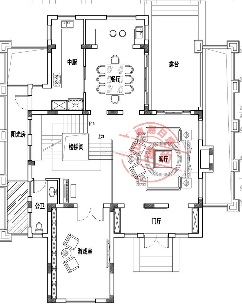 白金漢宮400平美式鄉(xiāng)村效果圖