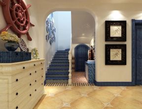 地中海风格别墅装修案例 2020入户玄关楼梯设计