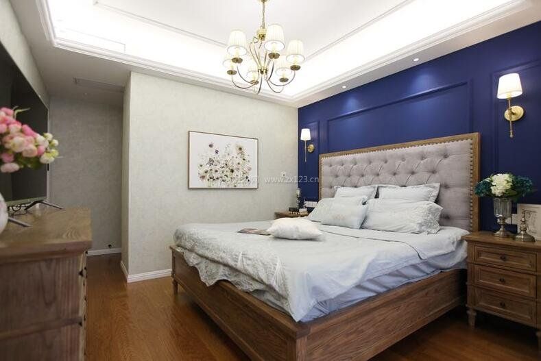 美式风格家居卧室实木床设计