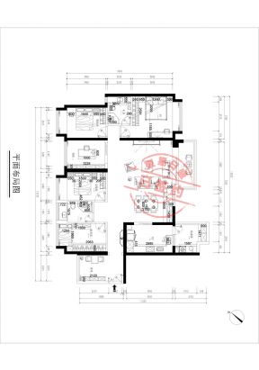 壹方中心玖誉177平米五居室美式轻奢风格装修效果图
