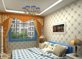 地中海卧室风格 2020卧室窗帘搭配效果图
