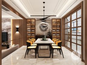 现代餐厅餐厅装修效果图2018酒柜空间设计图内部别墅别墅图片