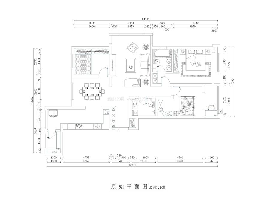 160平米大平層別墅戶型圖圖紙