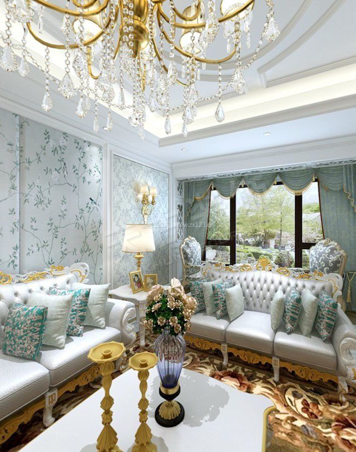 法式风格客厅茶几装饰图片