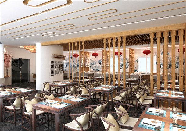 简约中式风格餐厅大厅装修效果图