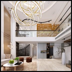 现代奢华客厅装修图 2020客厅吊灯设计效果图