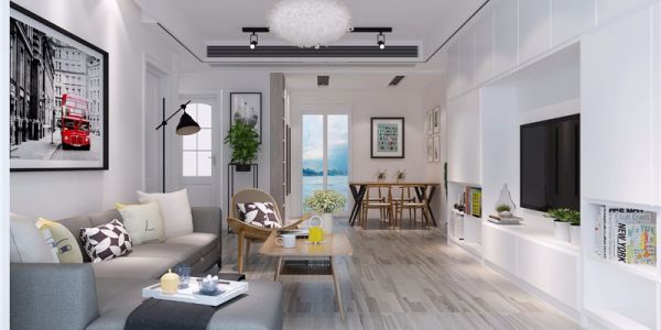 金浦御龙湾115㎡三居室欧式风格装修案例