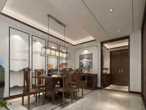 2023新中式家装餐厅实木餐桌椅效果图片