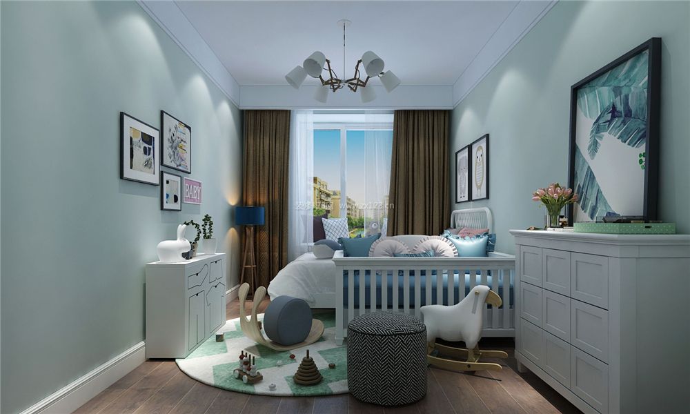 新中式简约婴儿卧室装修效果图