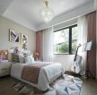 样板房卧室软装双层窗帘设计效果图