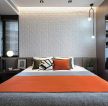 现代风格样板房卧室床头软装效果图