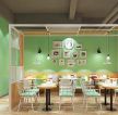 甜点店背景墙绿色装饰装修效果图
