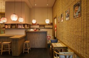 日式风格甜点店背景墙面装修效果图
