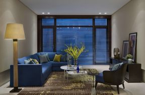 2023现代中式家装客厅百叶帘设计图片