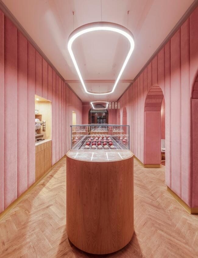 高级蛋糕店粉色装修设计图片