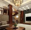 新中式古典风格复式客厅装潢设计图片