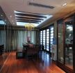 新中式古典餐厅玻璃酒柜装修设计图片