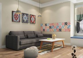 一房一厅40平米双人布艺沙发装饰效果图