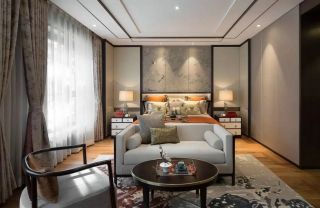 新中式古典主卧沙发装饰设计效果图