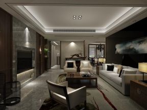 2023大气新中式风格客厅家具设计装修图片
