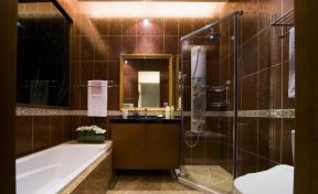 新中式卫生间整体淋浴房装潢设计图