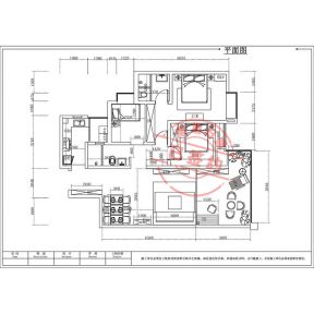 南湖国际110㎡三居室北欧风格效果图